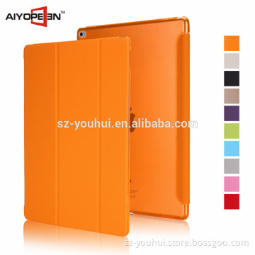 Hot sales PU+PC material stand cover for ipad pro 12.9 inch with smart cover auto sleep conjoined Case